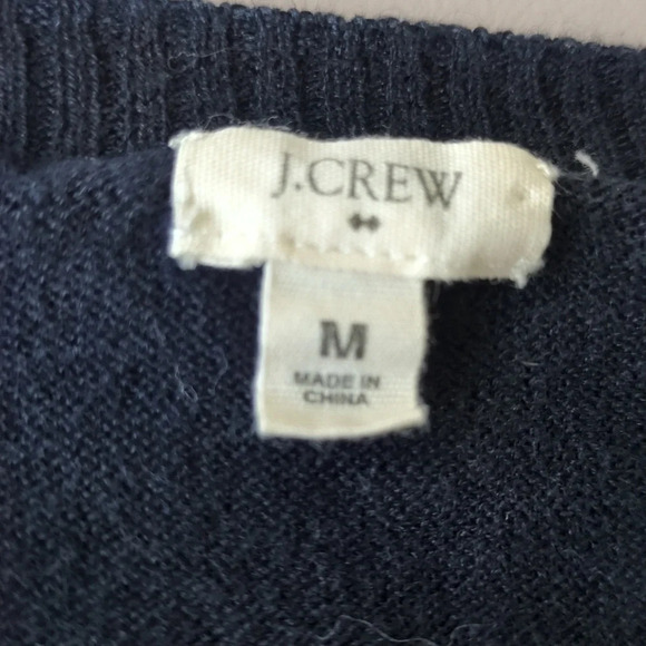 J. Crew Men's Linen Cotton Blend Navy Blue Sweater M - Picture 2 of 6